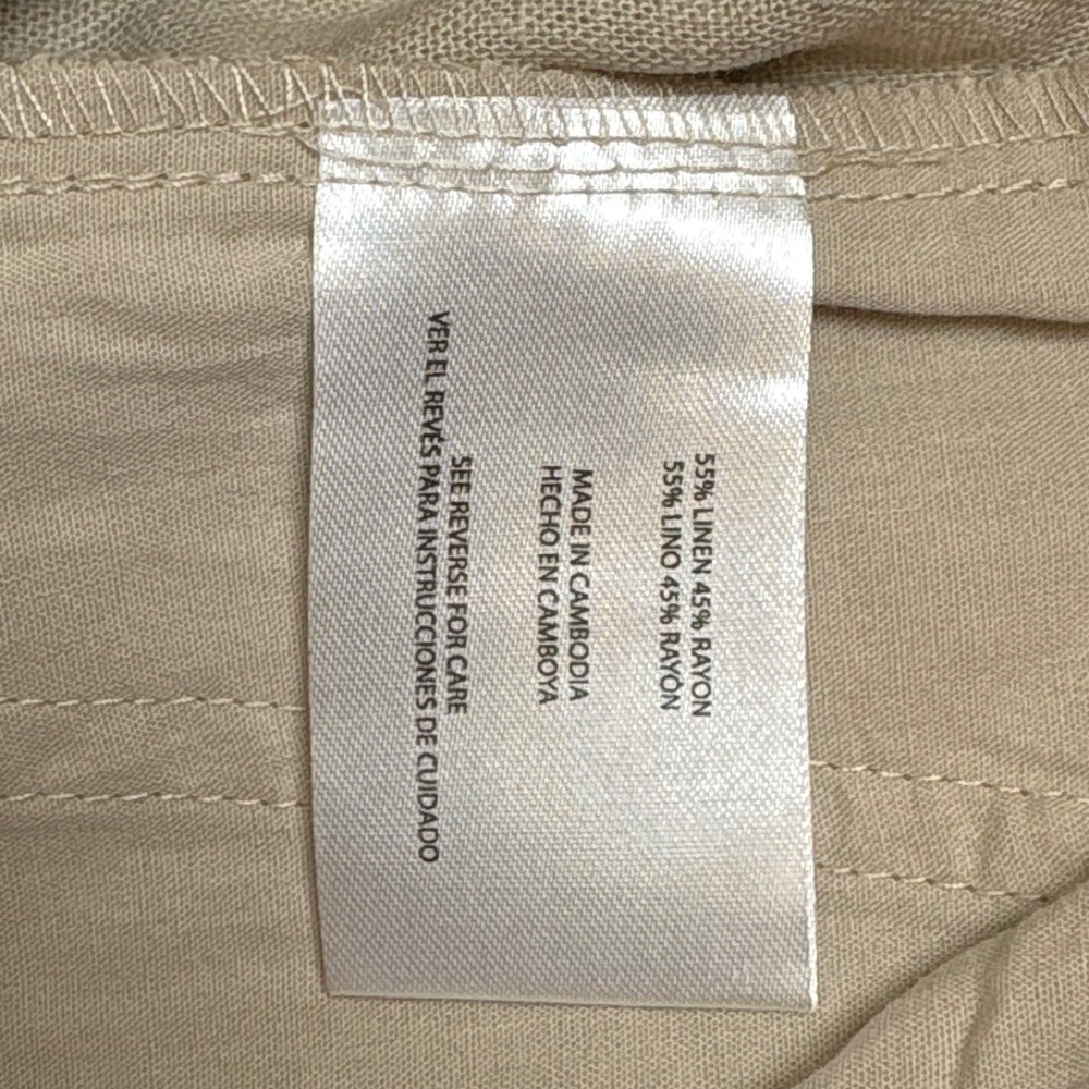 Gap Womens Khaki Linen Blend Pull On Shorts Elastic Drawstring Medium NWT NEW - Picture 5 of 10